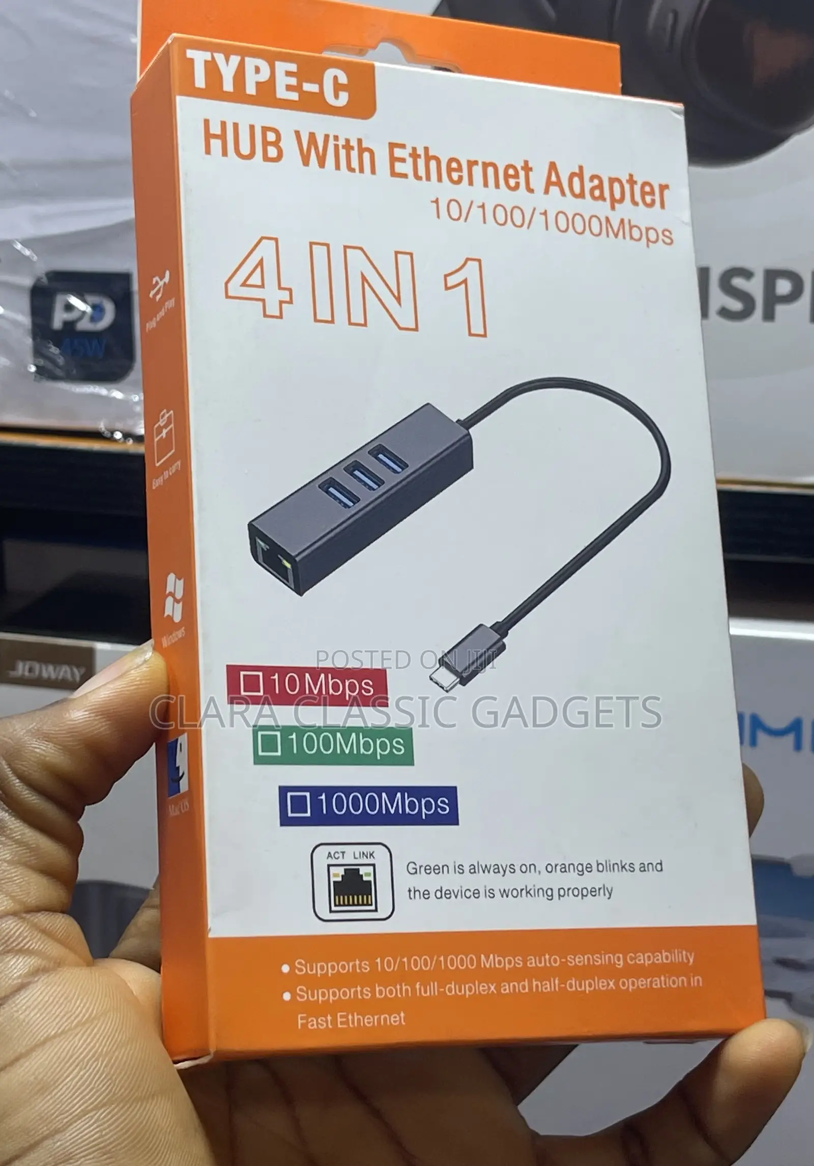 4 in 1 Hub With Ethernet Adapter