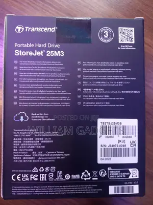 Transcend Storejet 25m3 2tb External Hard