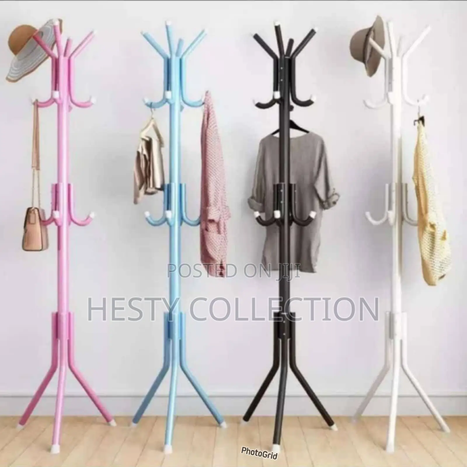 Multipurpose Free Stand Coat Rack With Hooks Wig Bag Clothes Hanger
