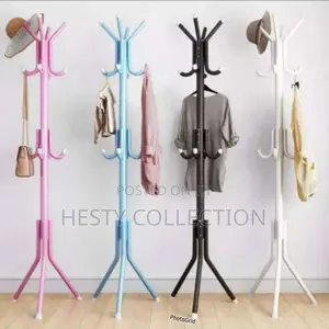 Multipurpose Free Stand Coat Rack With Hooks Wig Bag Clothes Hanger