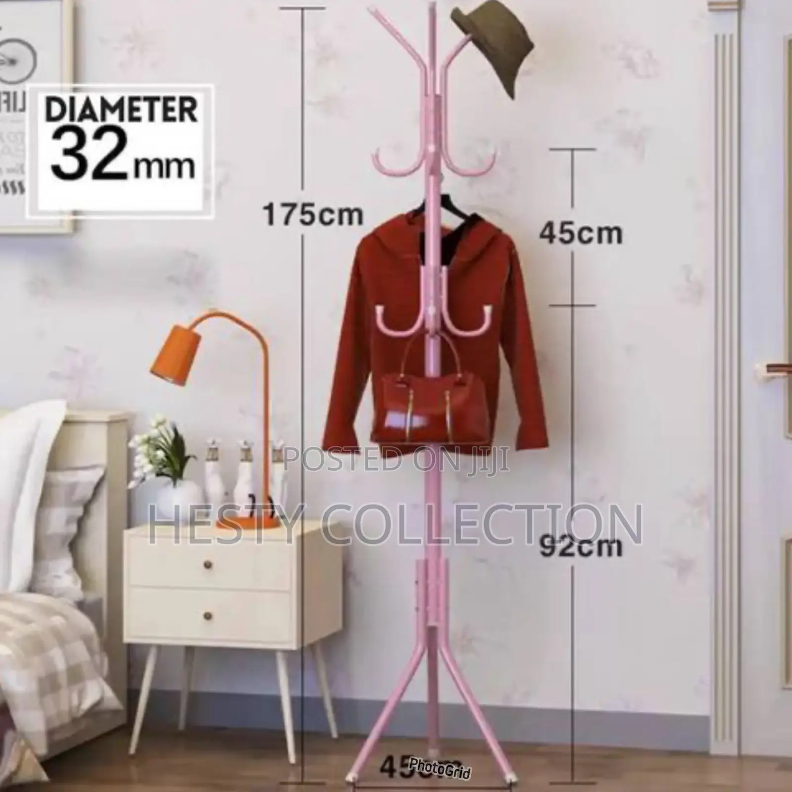 Multipurpose Free Stand Coat Rack With Hooks Wig Bag Clothes Hanger