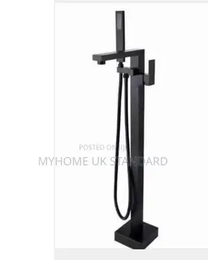 Quality Black Bathtub Freestanding Tap (Square)