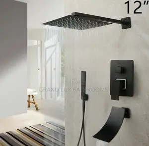 Luxury Black 5 Ways Conduit Shower