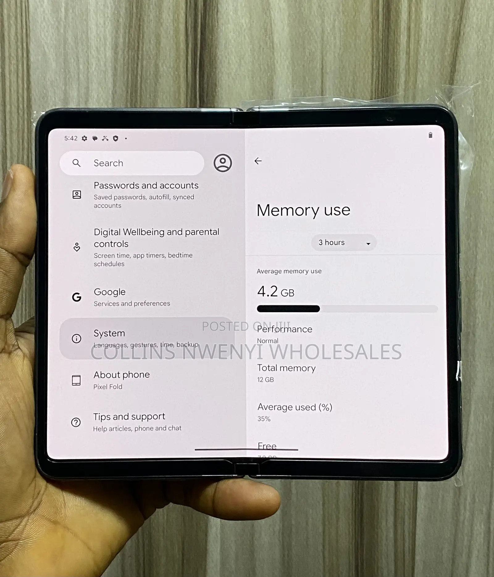 Google Pixel Fold 256 GB Black