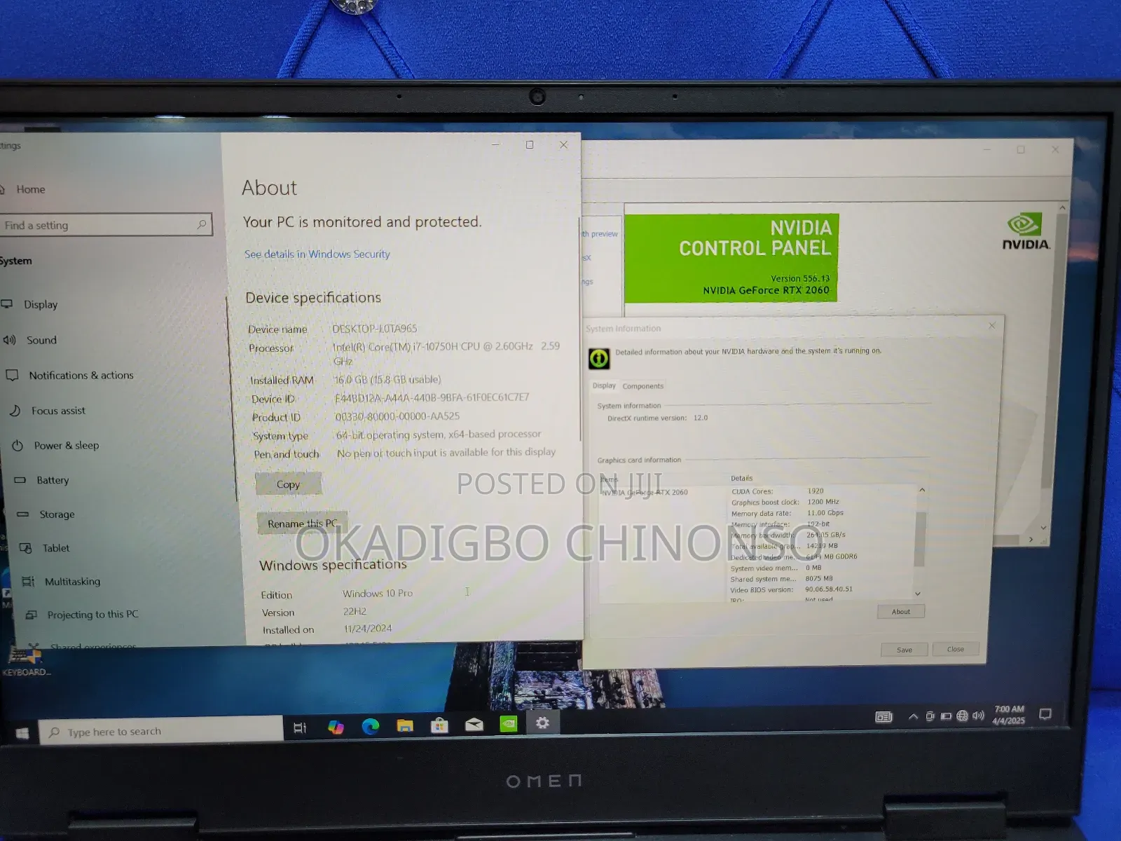 Laptop HP Omen 15 16GB Intel Core I7 SSD 512GB