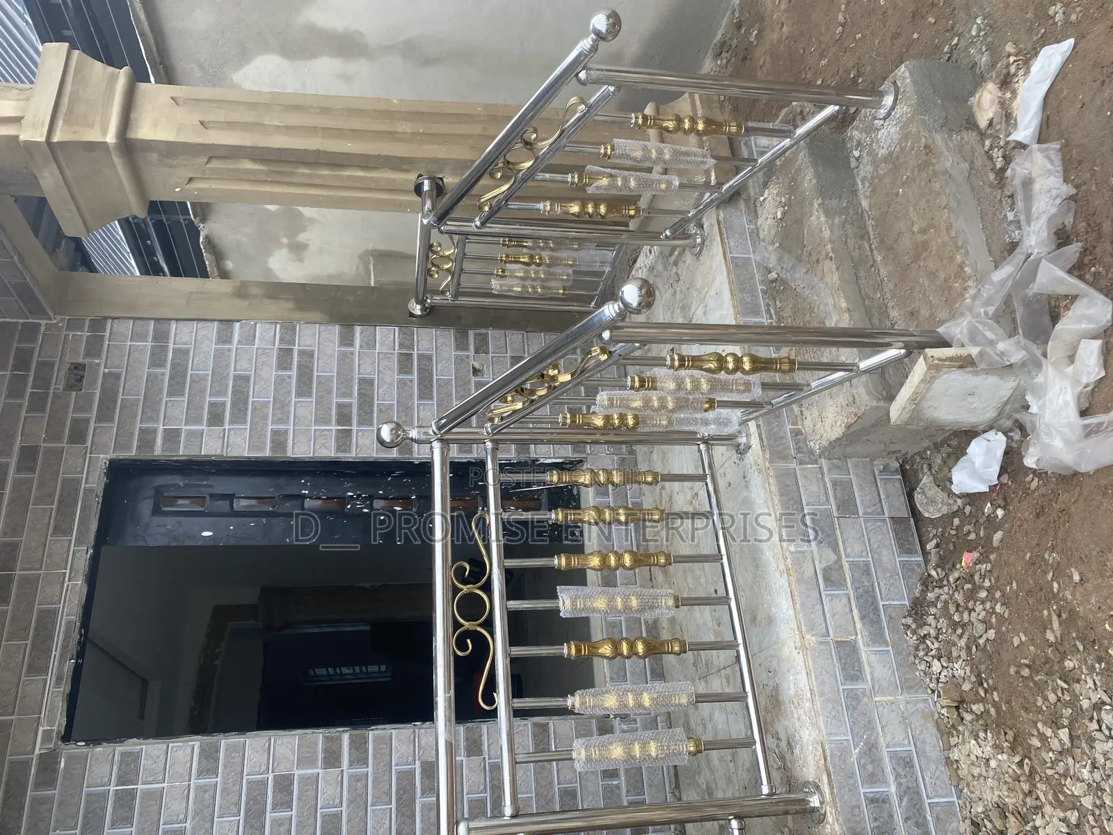 Stainless Steel Handrails Gold Design