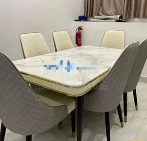 Thick Marble Top Dining Set