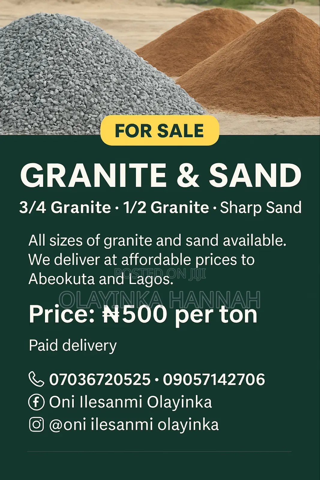 Affordable Granite Sand | Fast Delivery