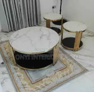 Lovely Home Marble Centre Table With 2 Side Stool
