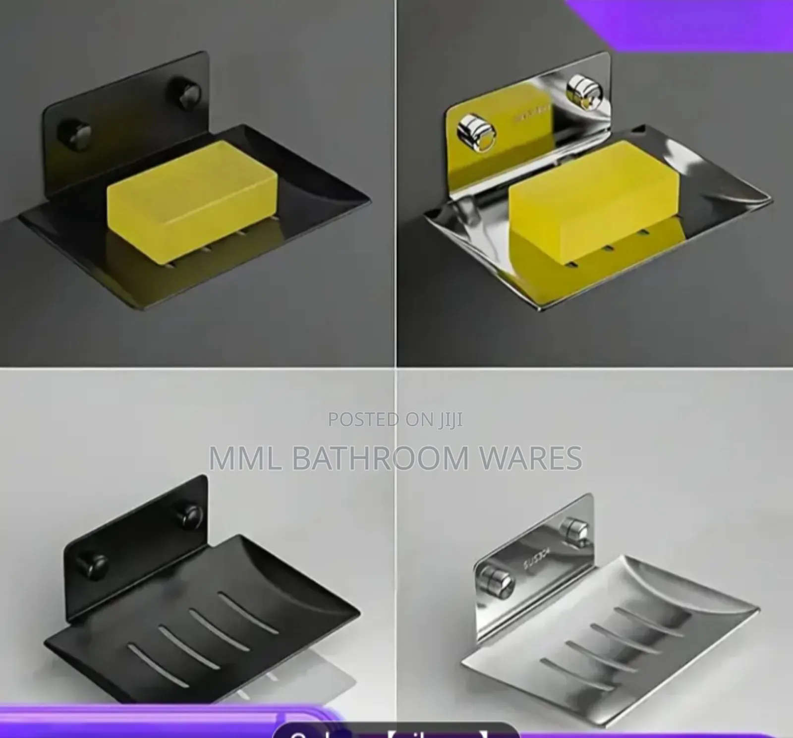 Stainless Steel Soap Dish Wall-Mounted Soap Holder Rustproof
