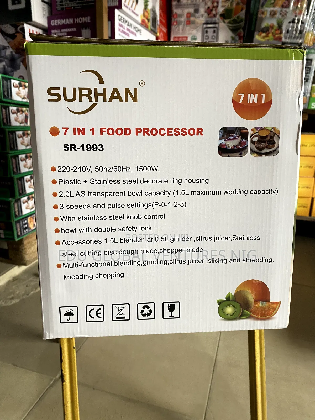 Surhan 7 in 1 Food Processor 1500watts, 2 Litres Bowl Capaci