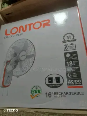16inch Lontor Rechargeable Wall Solar Fan