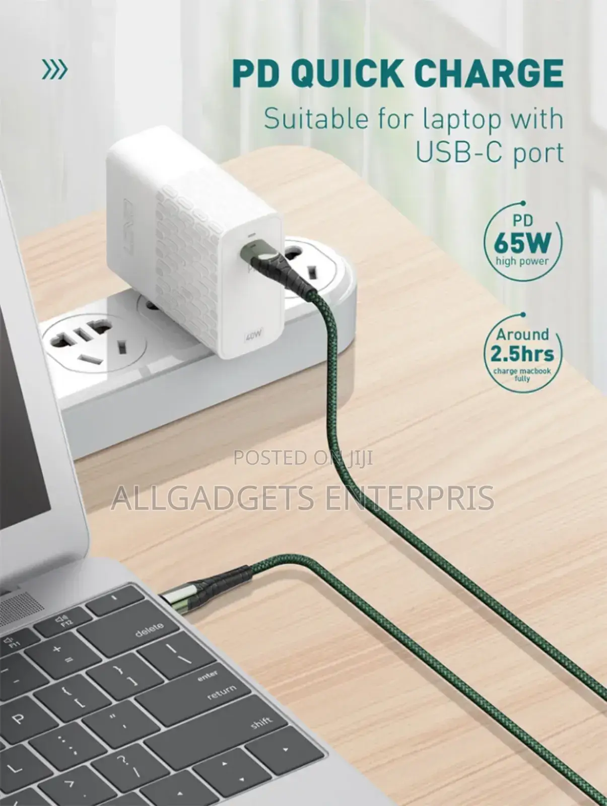 65w Data Cable for Laptop and Phone