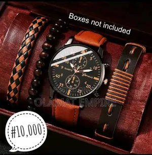 New Luxury Men's Watch Bracelet Gift Set .