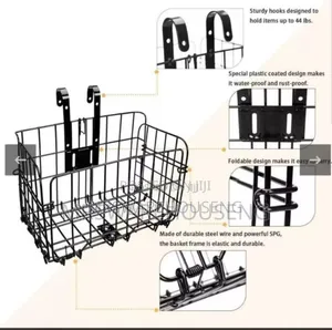 Fold-up Detchable Bike Frame Basket 1 Pack