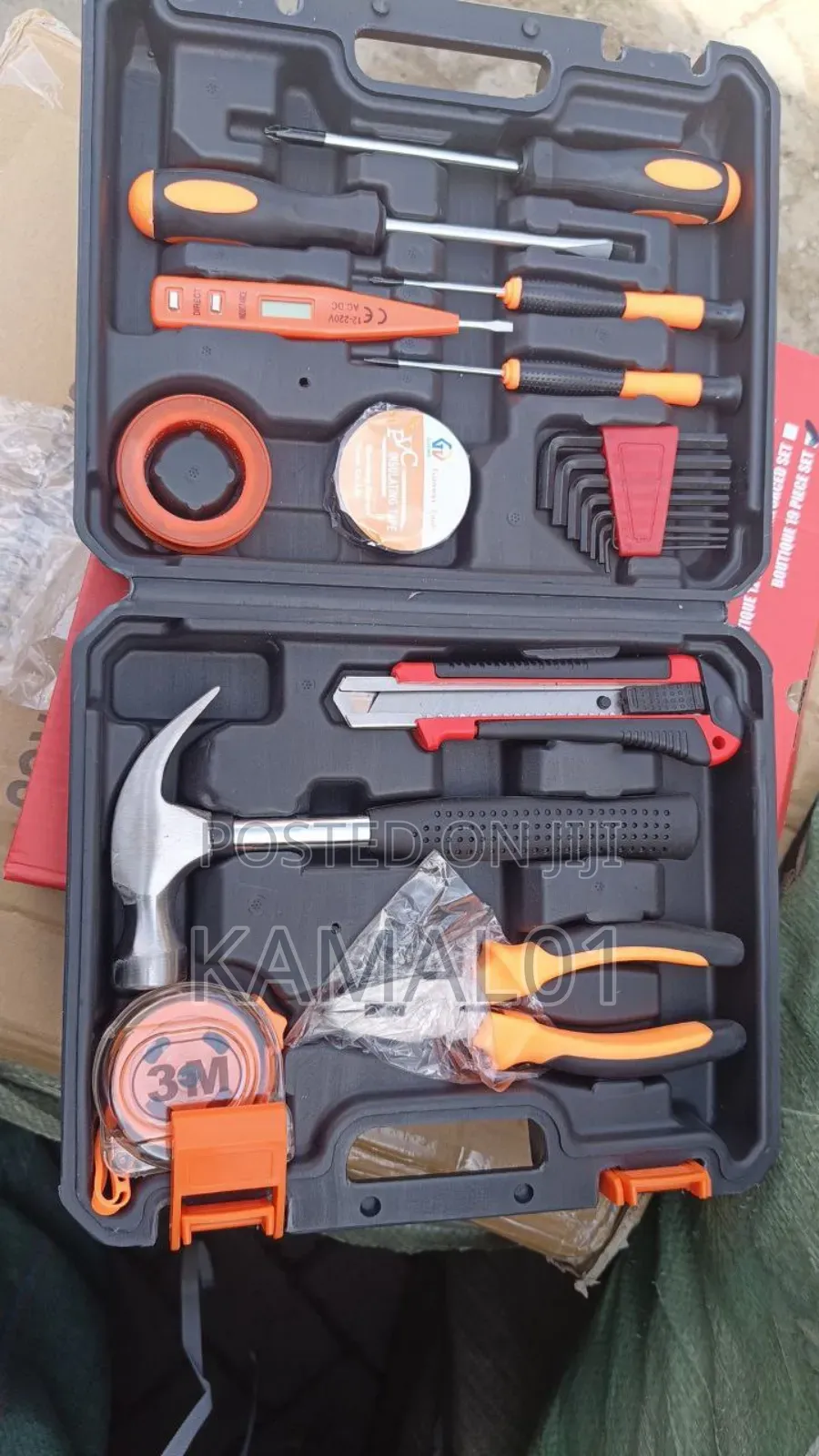 12 Pieces General Household Hand Tools Set With Plastic Box