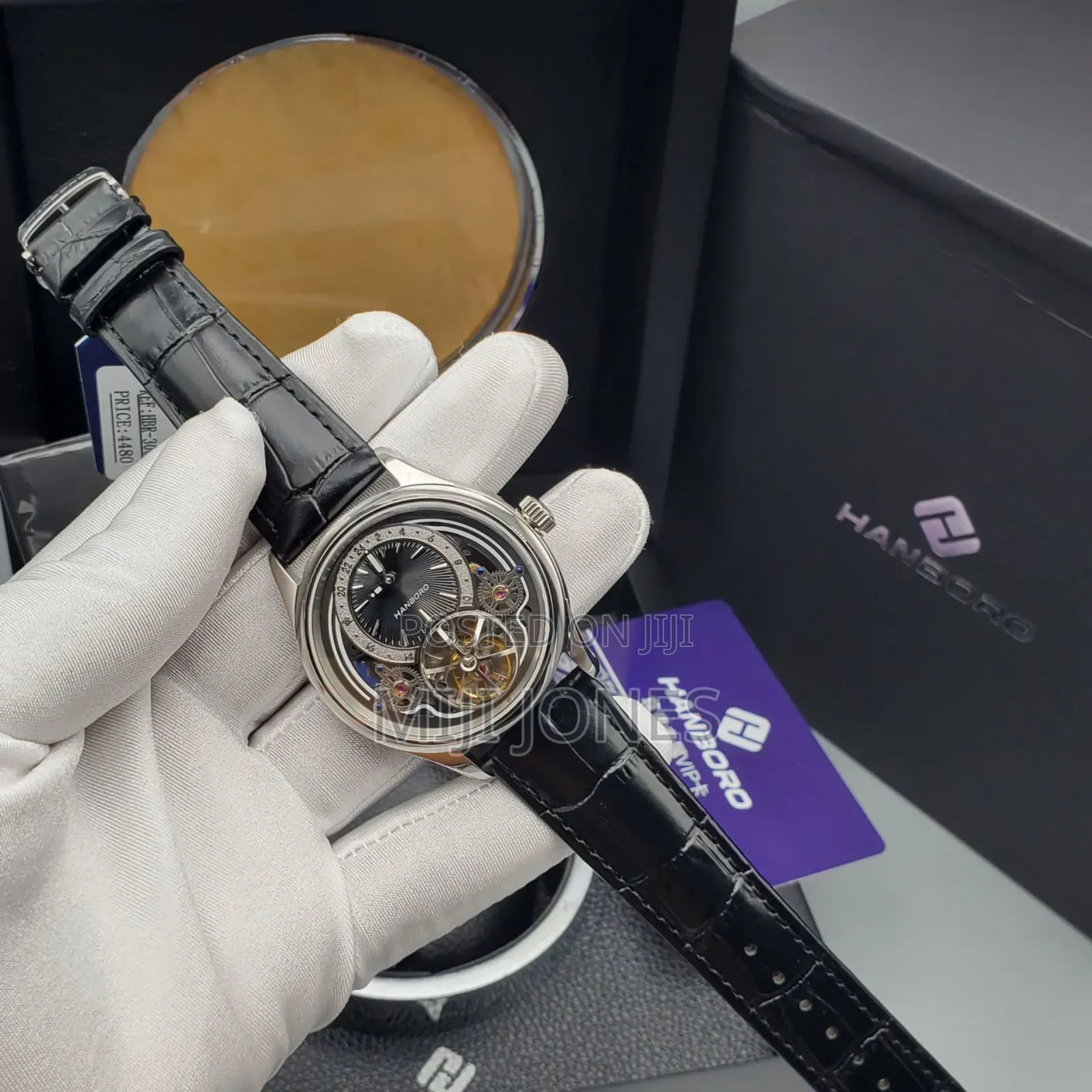 "Tourbillon Masterpiece: Hanboro Mechanical Leather Watch"