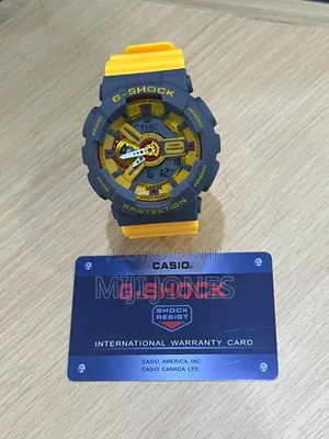 "Quality G-Shock Watch With Bright Yellow Strap"