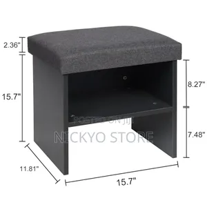 Shoe Rack With Cushioned Seat Hidden Storage