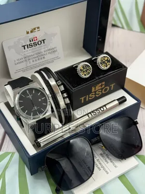Tissot Watch,Bracelet,Pen,Cufflinks and Sunglass-Set for Men