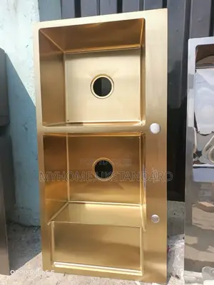 Turkish Double-Bowl Kitchen Sink With Gold