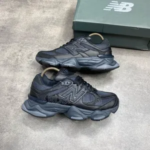 New Balance 9060 Triple Black Leather Sneakers