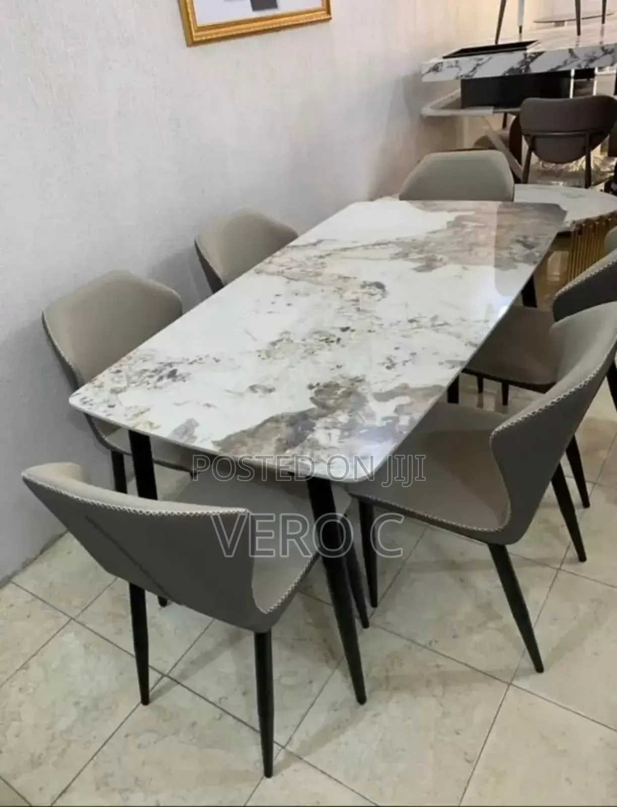 Quality Marble Dining Table and 6 Chairs