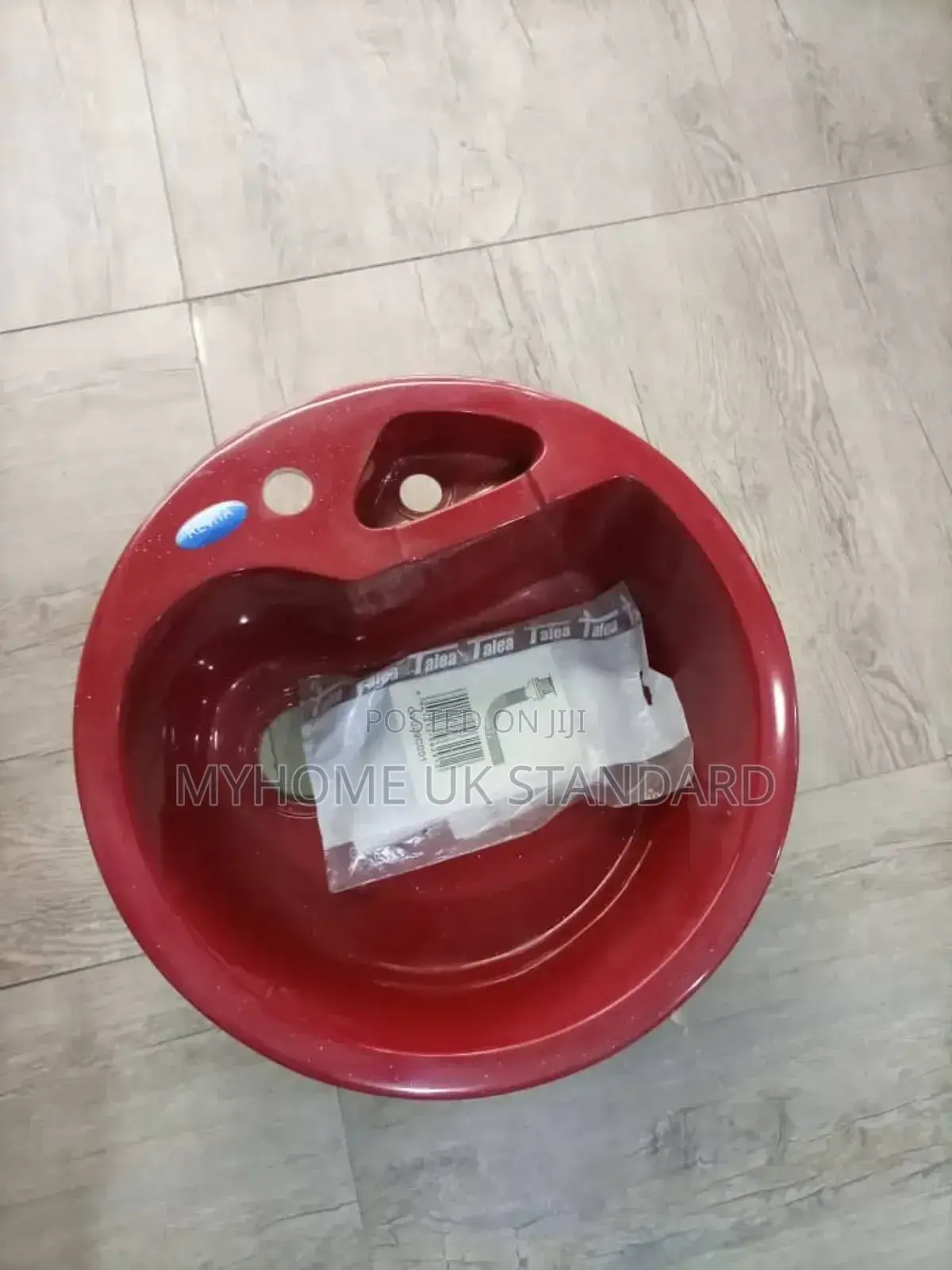 Acrylic Round Single Kitchen Sink Red With Full Accessories