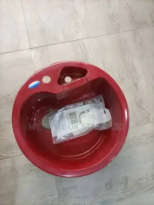 Acrylic Round Single Kitchen Sink Red With Full Accessories