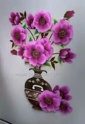 3d Floral Vase Wall Sticker Decal for Fridge, Door - Wall Flower Decor