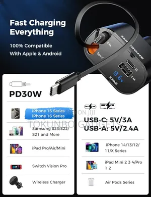 Superone Retractable Car Charger 60w