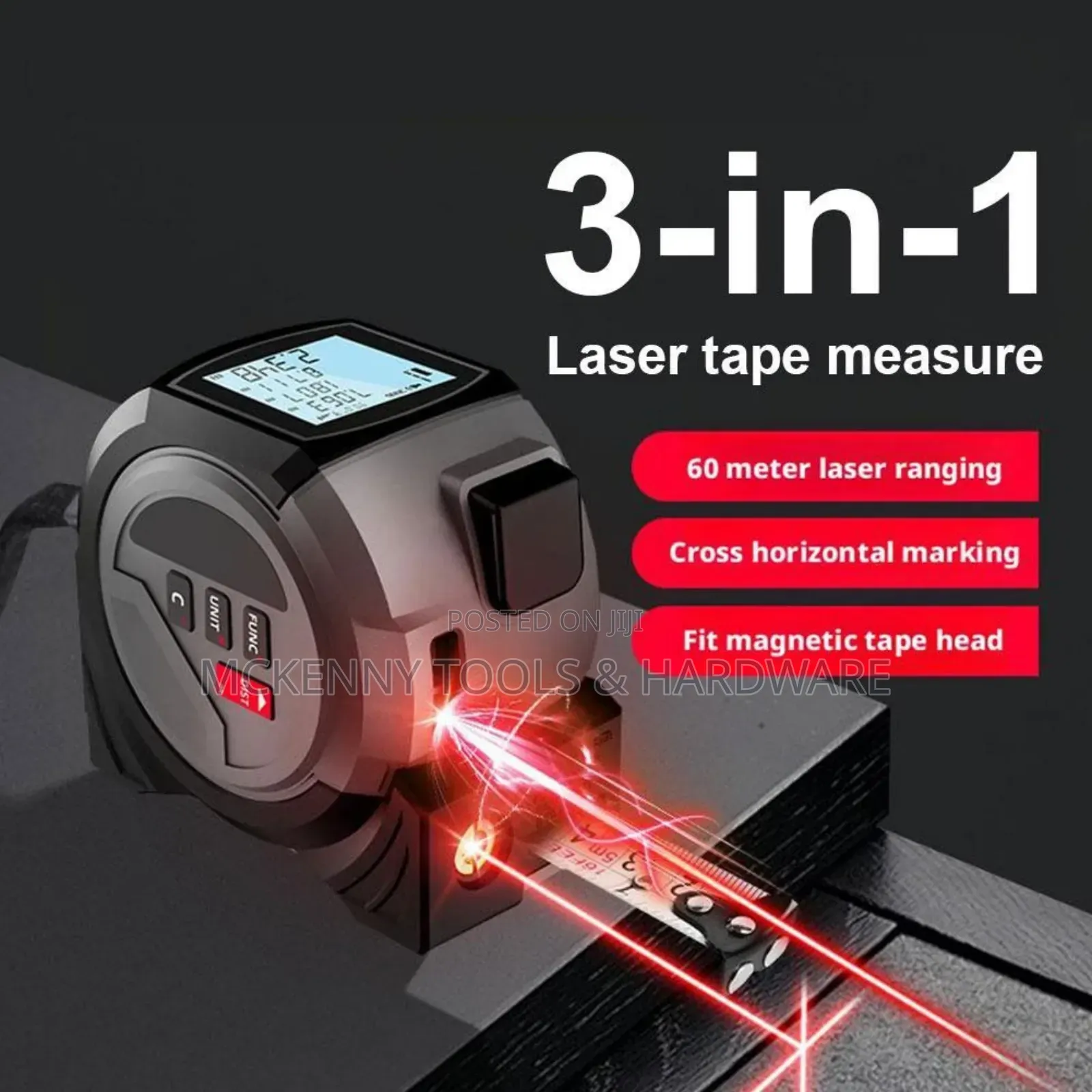 3 In 1 Digital Measure Tape L.Aser