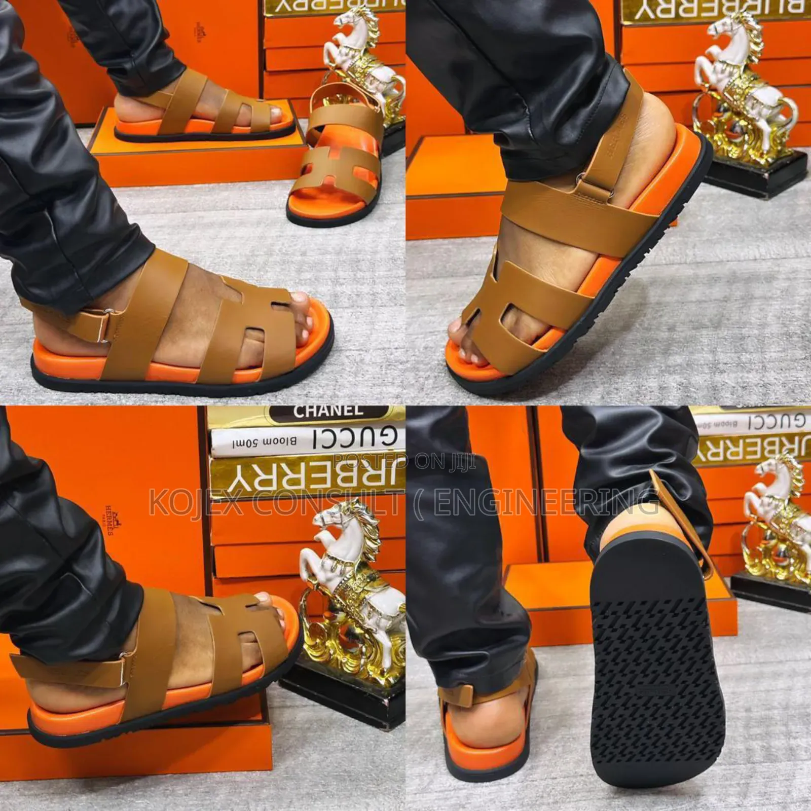 Hermes Men Leather Sandals and Slides