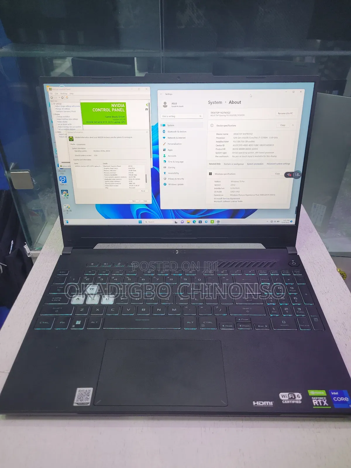 Laptop Asus TUF Gaming A15 16GB Intel Core i7 SSD 512GB