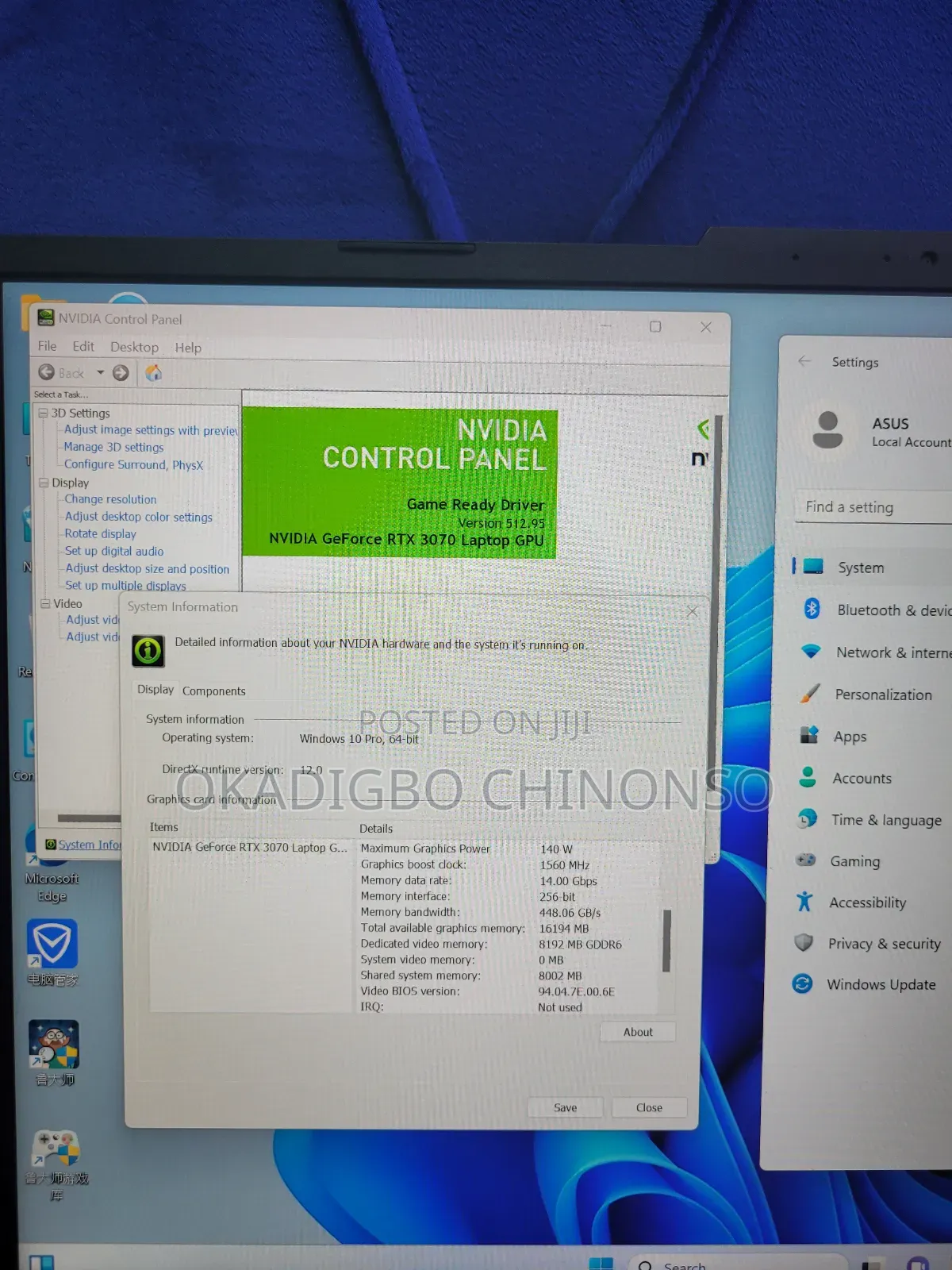 Laptop Asus TUF Gaming A15 16GB Intel Core i7 SSD 512GB