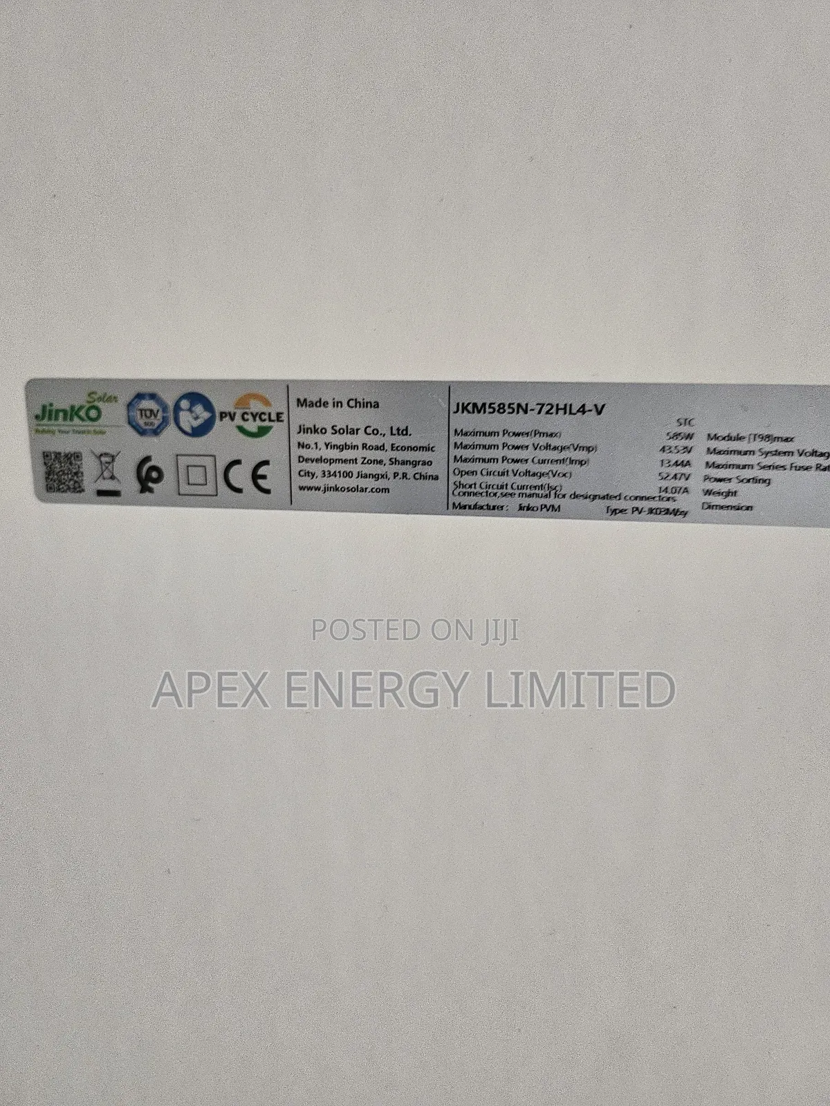 Jinko Solar Panel 600w