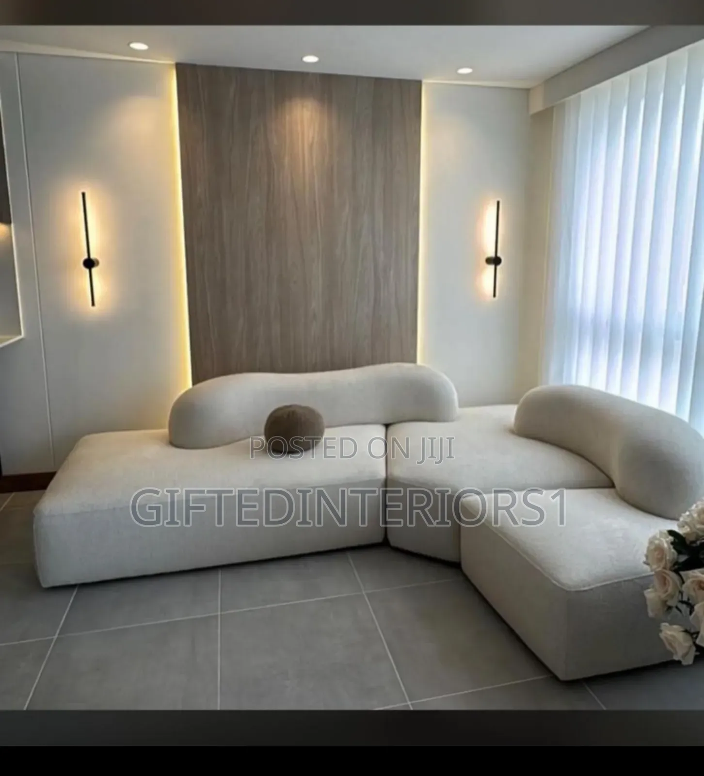 6 Seaters Modern Curvy Sectional Sofa
