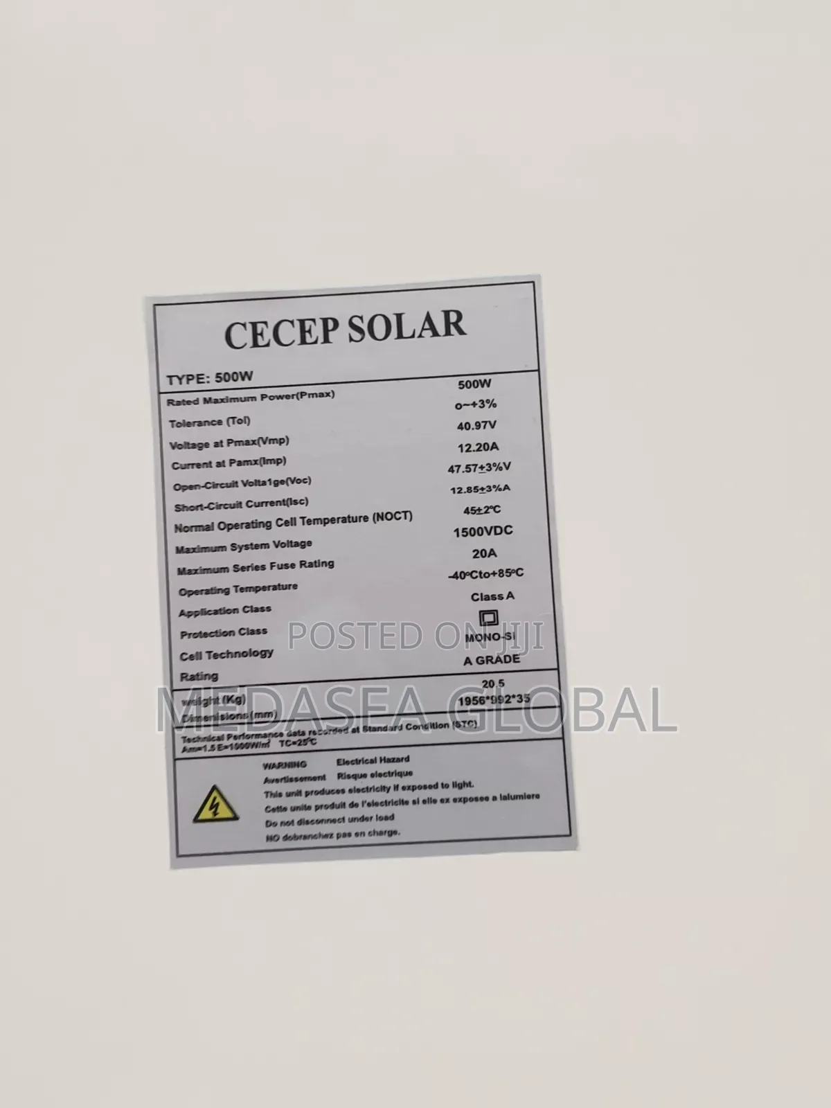 500- Watts Solar Panel