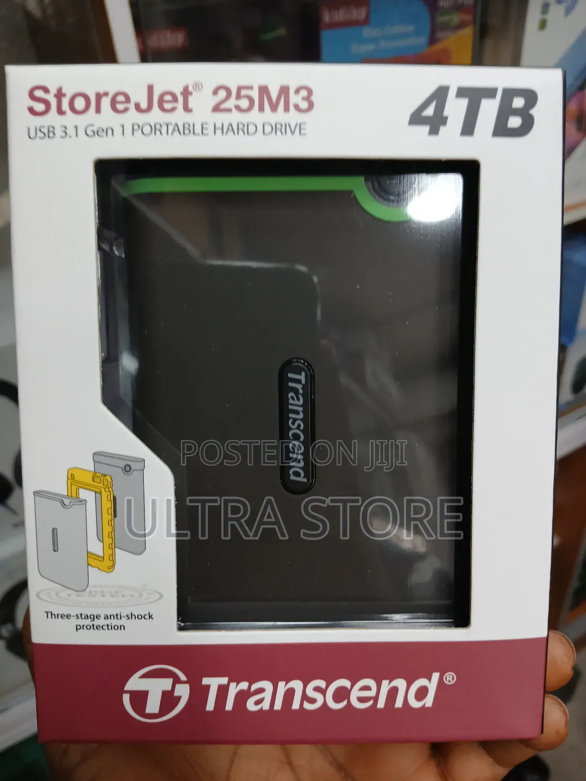 Transcend 4tb Storejet 25m3 Usb3.1 Slim Portable Hard Drive