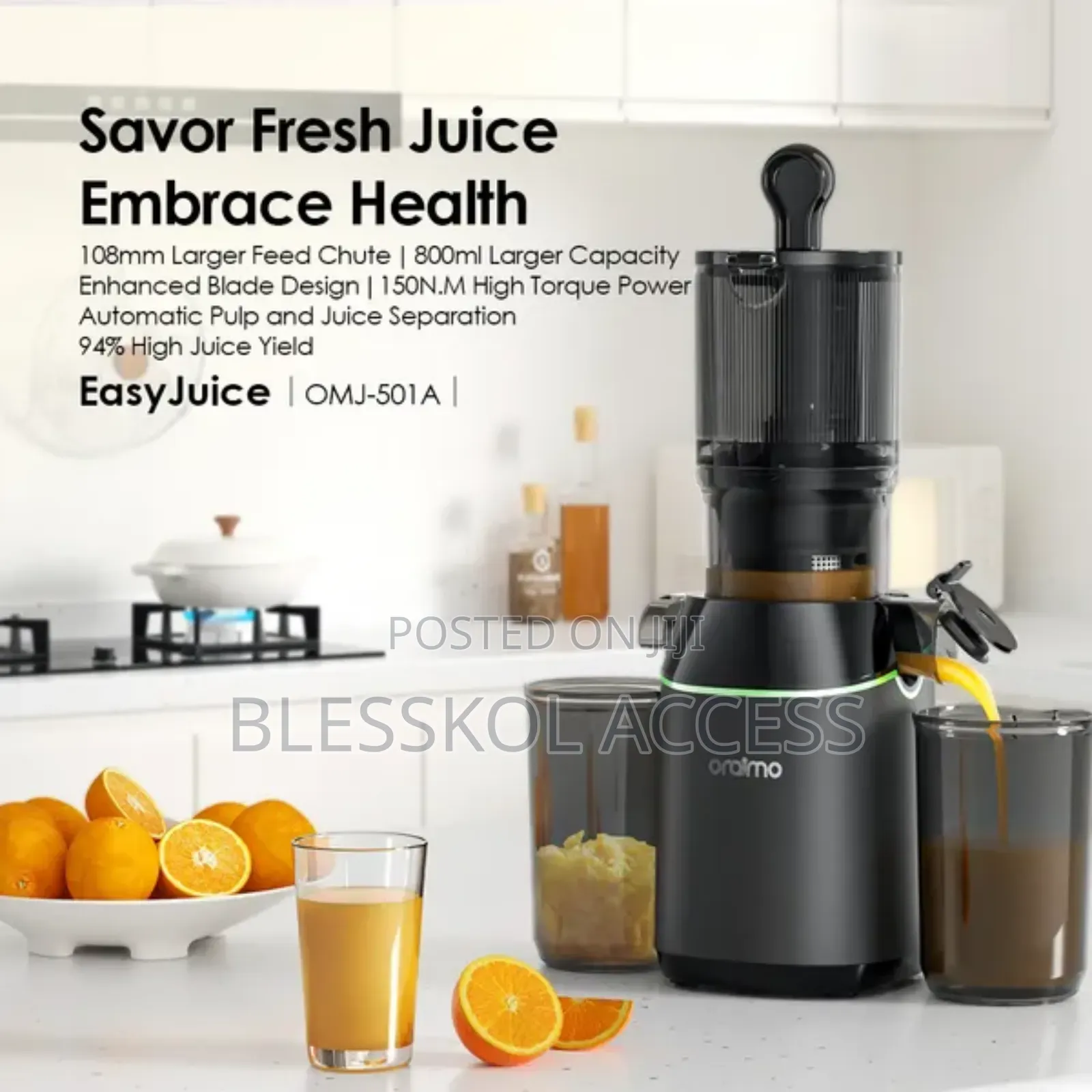Oraimo Easyjuice 108mm Diameter 800ml Slow Juicer