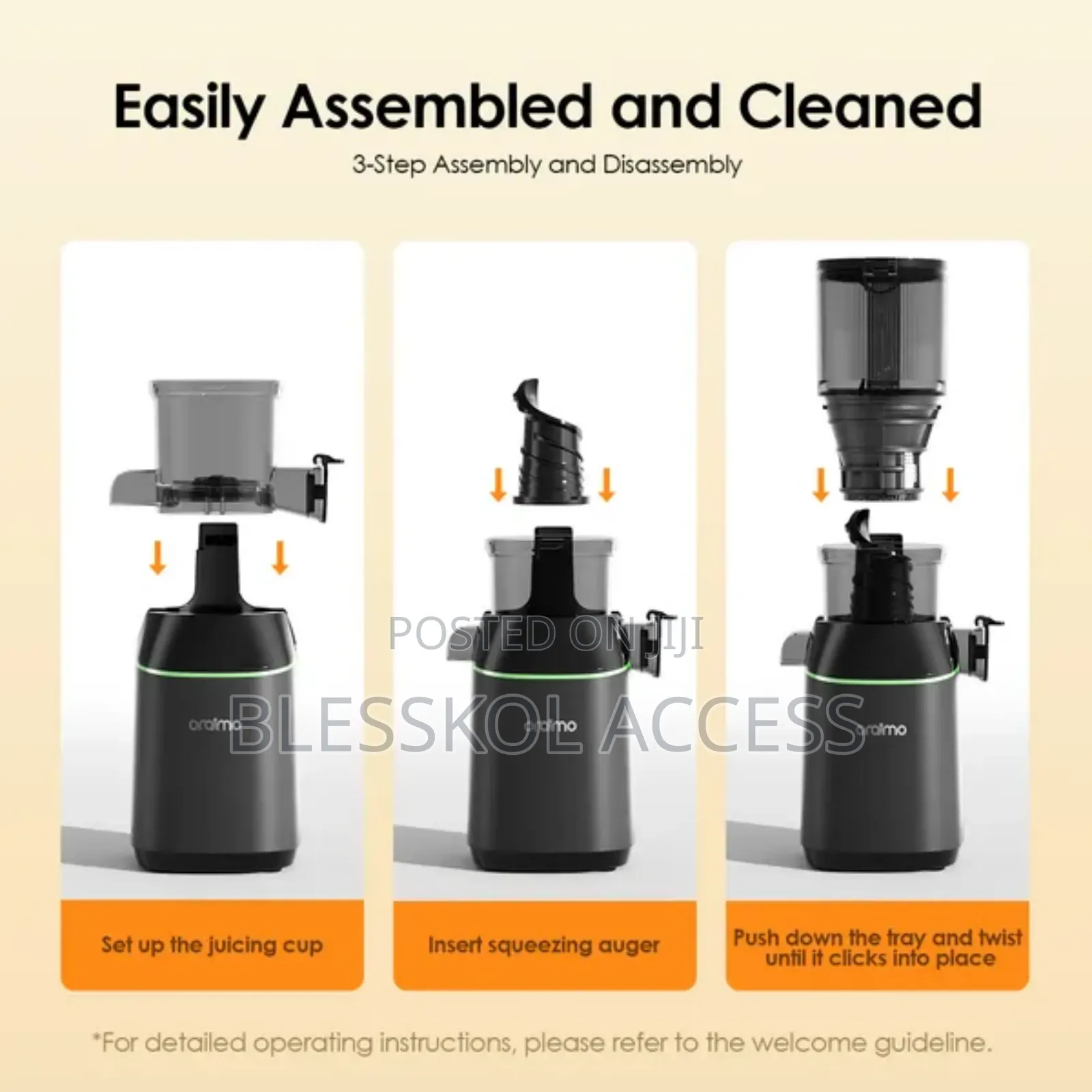 Oraimo Easyjuice 108mm Diameter 800ml Slow Juicer