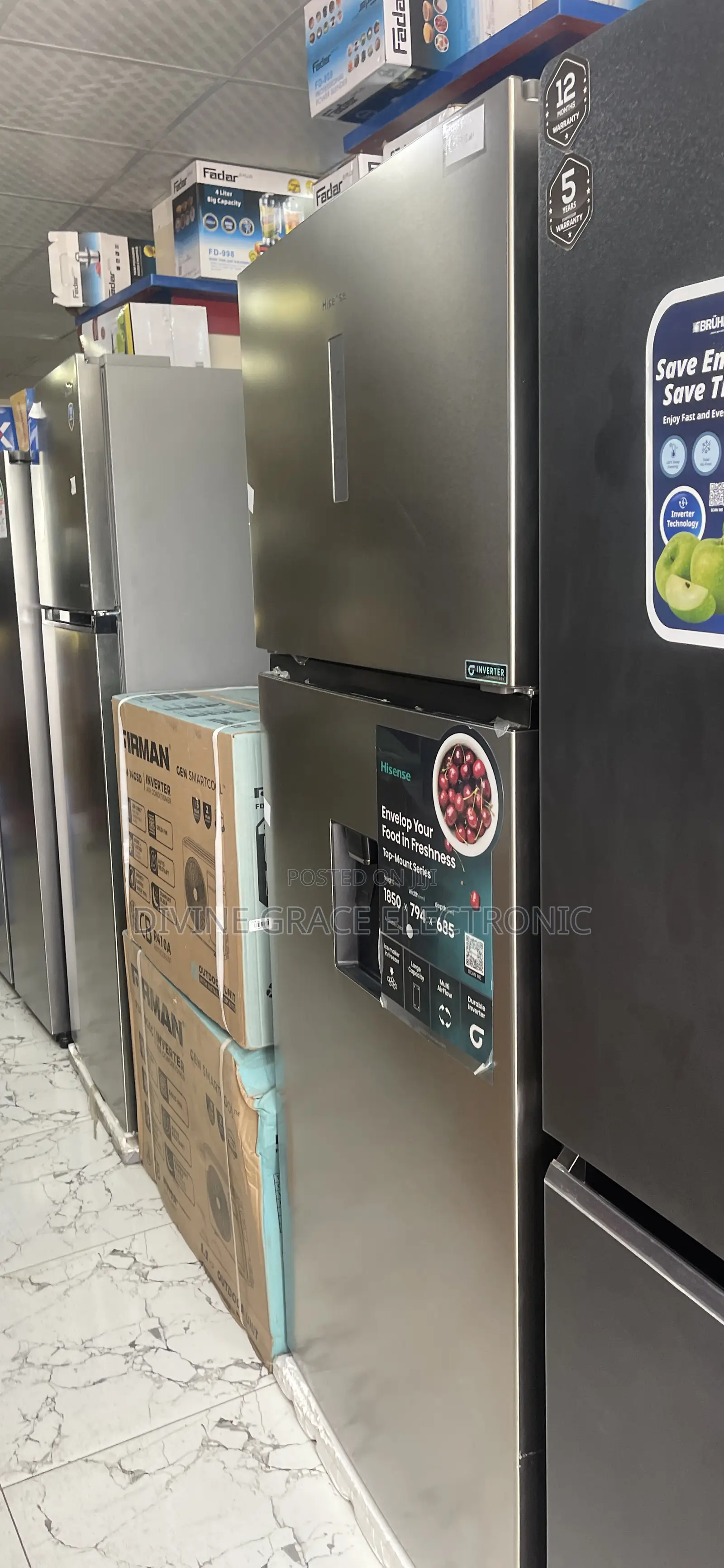 535 Litres Hisense Double Door Inverter Refrigerator