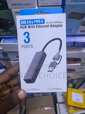 4-in-1 Usb 3.0 Ethernet Hub With Usb-C Adapter