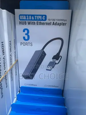 4-in-1 Usb 3.0 Ethernet Hub With Usb-C Adapter