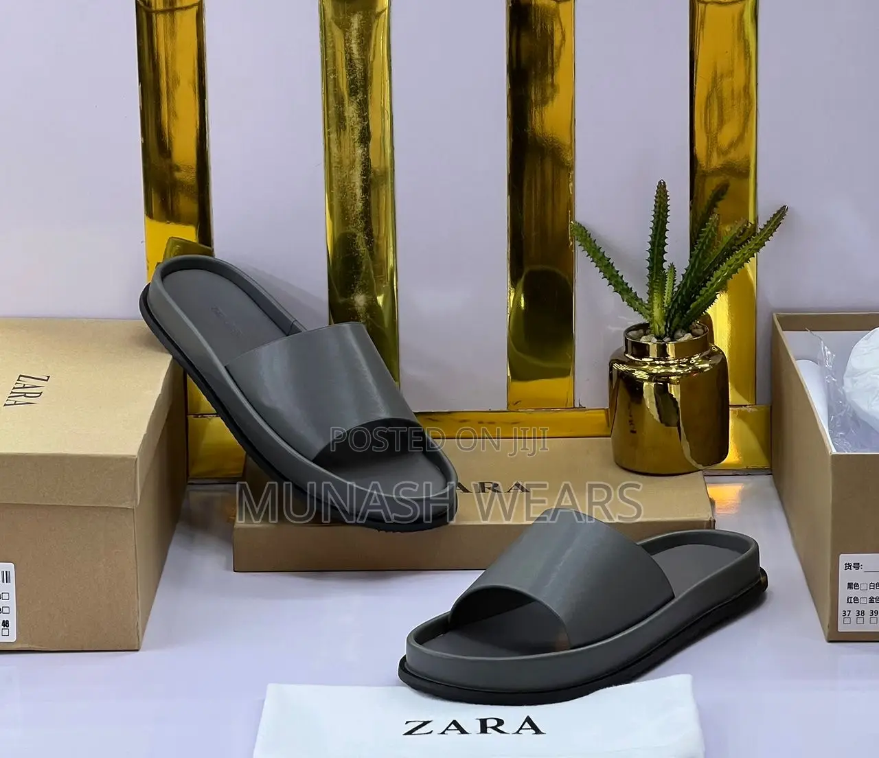 Zara Leather Slipers 40-46