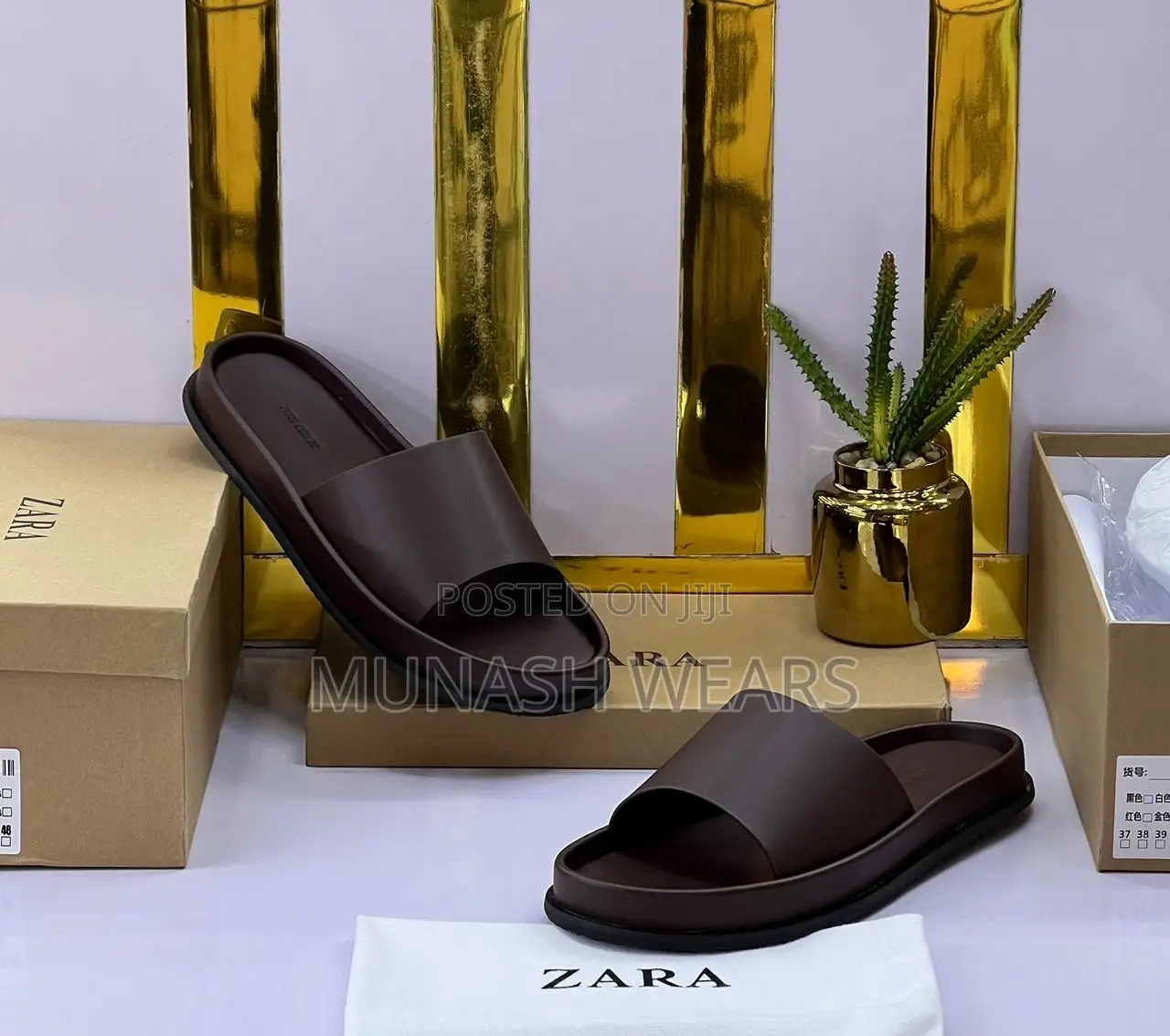 Zara Leather Slipers 40-46