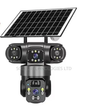 Multi-Lens Solar Powered CCTV PTZ Camera With Motion Sensors