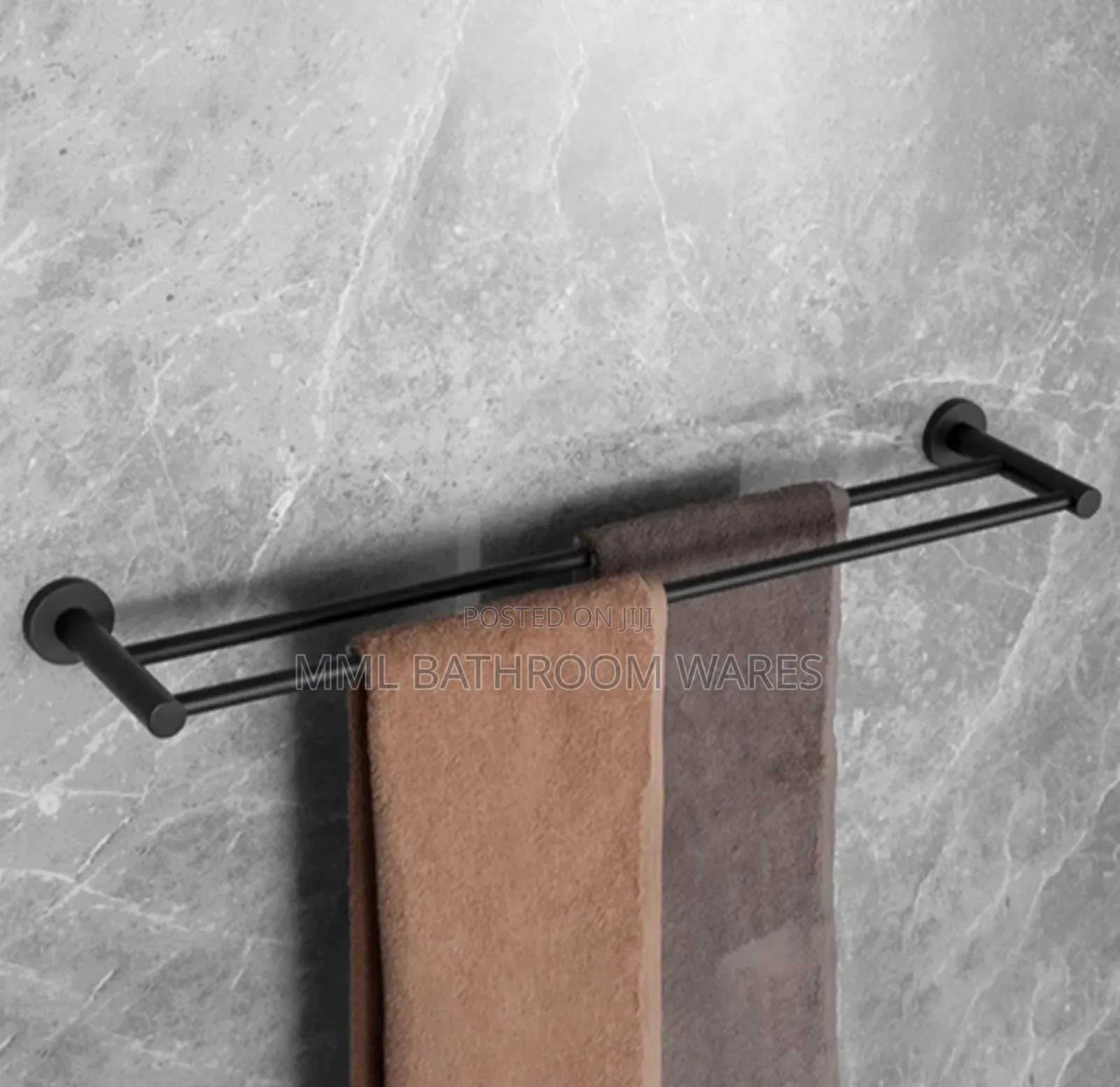 Matte Black Double Towel Holders