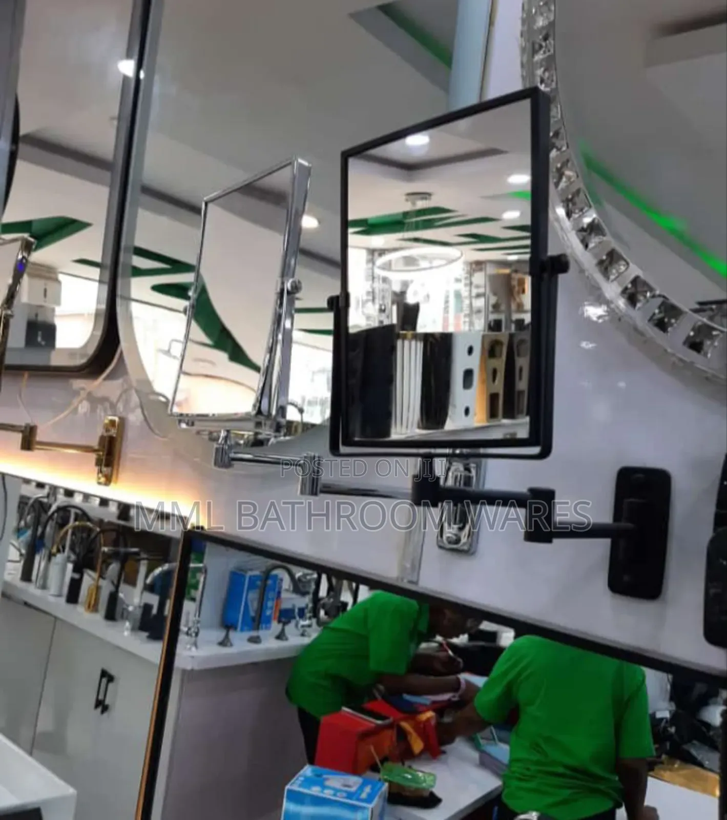 Square Double-Sided Wall Mounted Makeup Magnifying Mirror