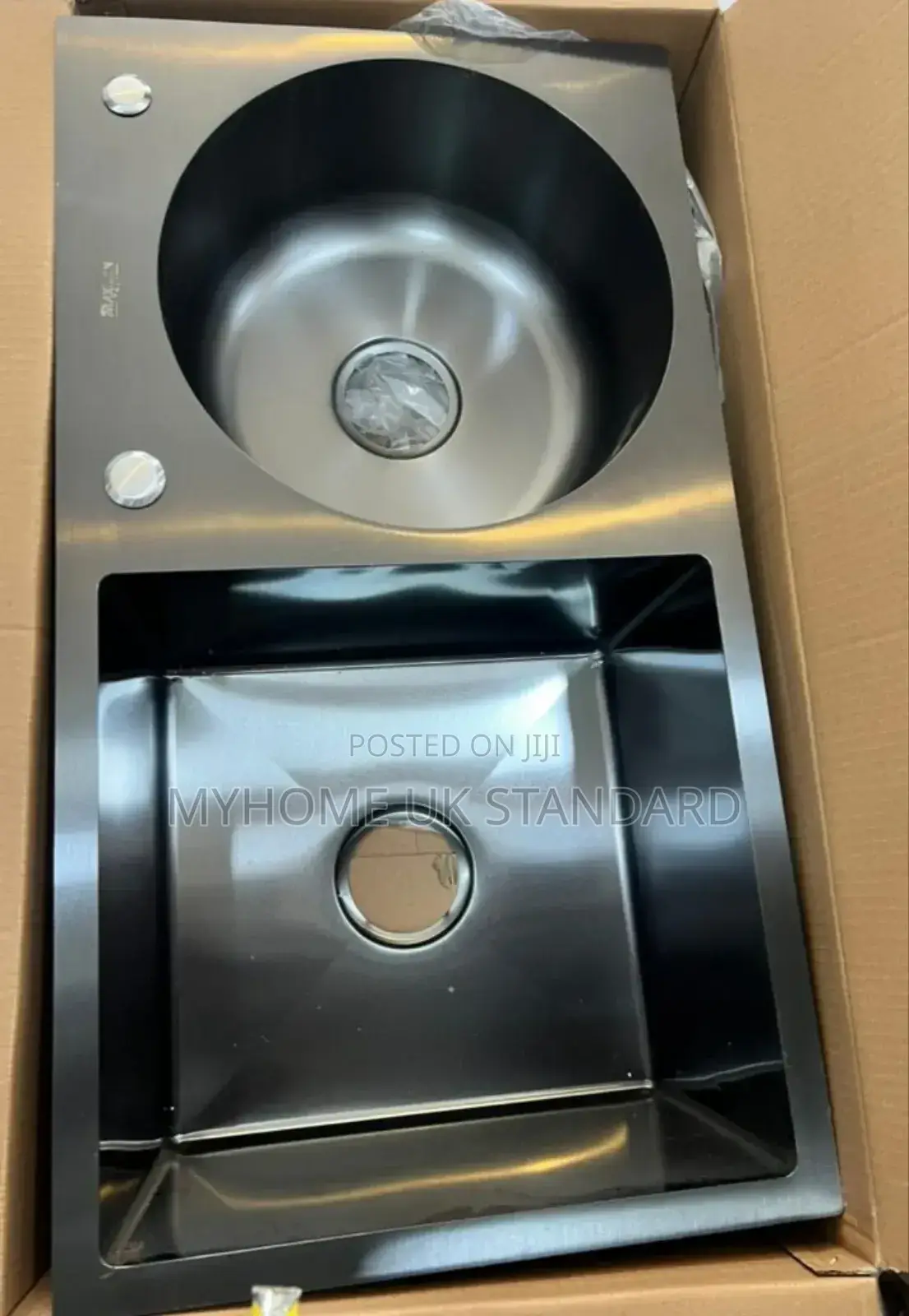 Quality Hand Made Double Sink Black